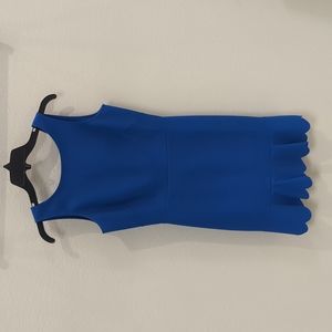 Blue JCrew dress with hem ruffle